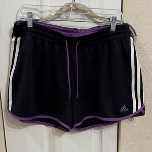 Adidas Women's Athletic Shorts in Black and Purple